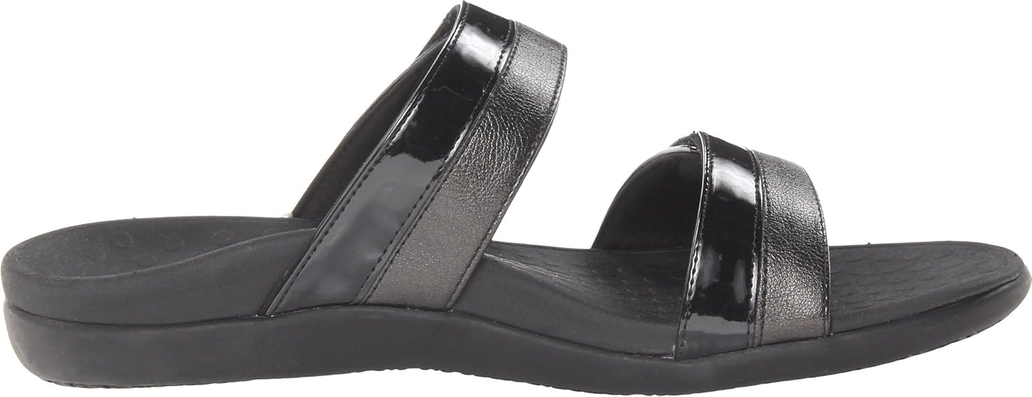Vionic Women's Orthaheel Technology Women's Shore Slide, Black, 6 B(M) US