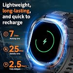 Smart Watch for Men - Make/Answer Call Military Smartwatch for Android Phones iPhone Samsung, 2.06'' Waterproof Step Counter Fitness Tracker with Sleep, 100+ Sport Modes, 2 Straps