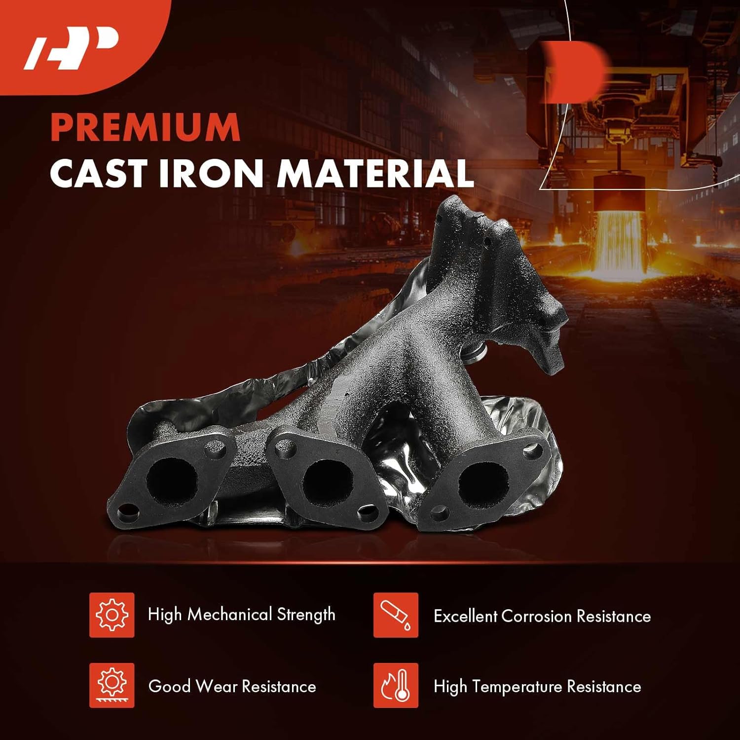 A-Premium Left Side Engine Exhaust Manifold Kit W/Gaskets & Heat Shield Compatible with Nissan Pathfinder 1996-2000 & Infiniti QX4 1997-2000