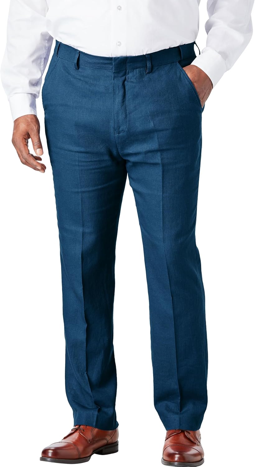 KingSize Men's Big & Tall Linen Blend Plain Front Dress Pants