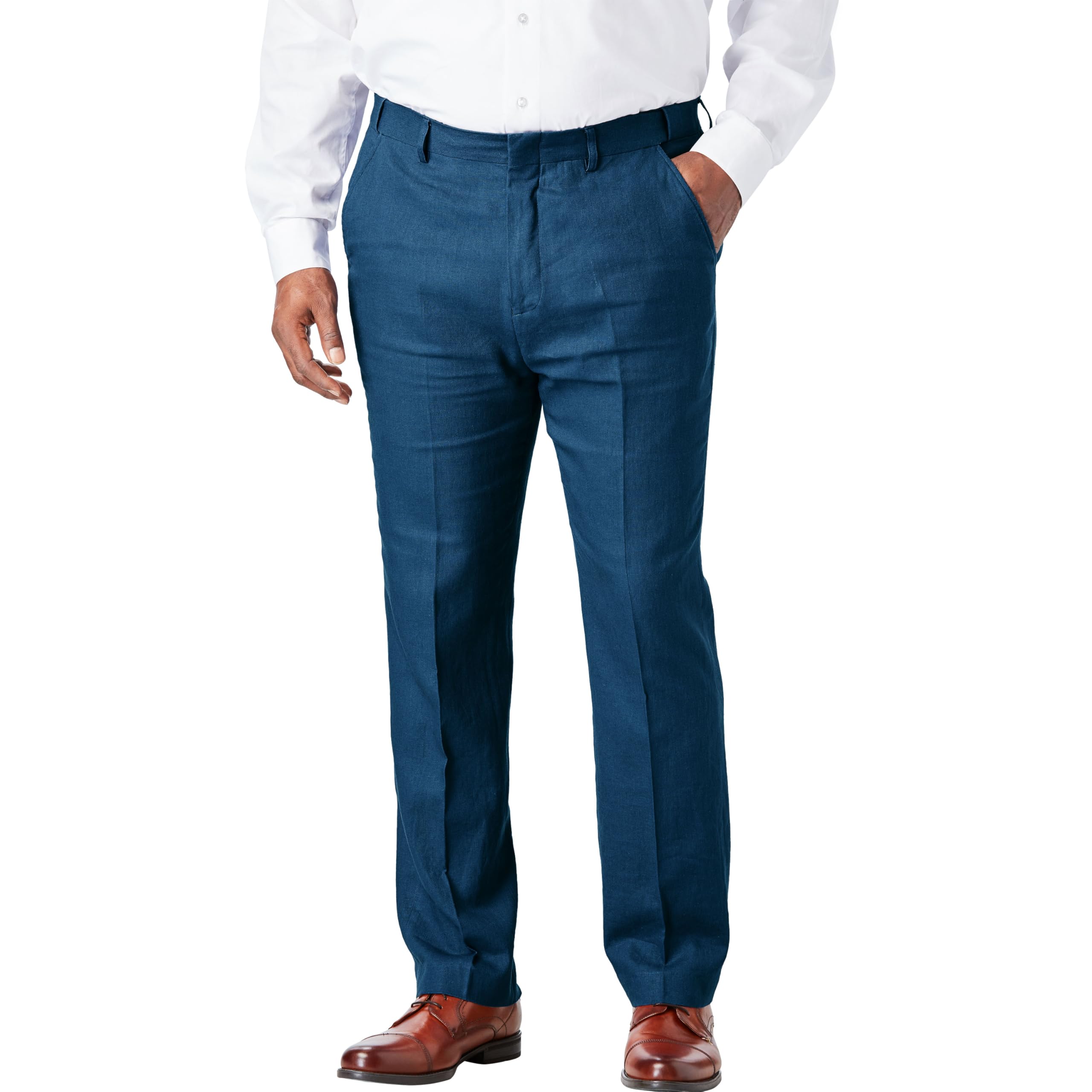 KingSize Mens Big Tall Linen Blend Plain Front Dress Pants