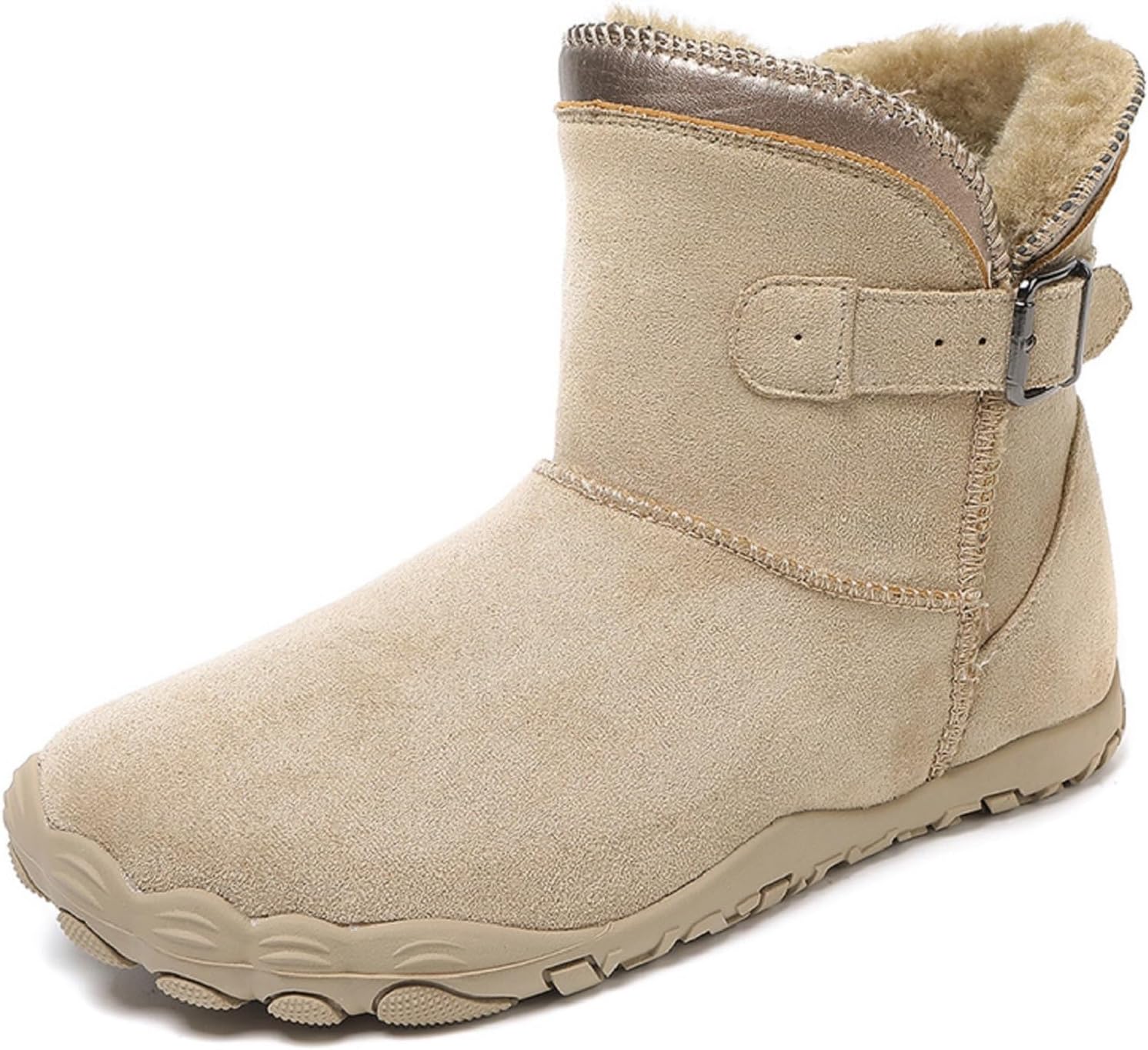 Tongzone Barefoot Snow Boots for Womens Wide Toe Non Slip Fur Lined Winter High-Top Outdoor