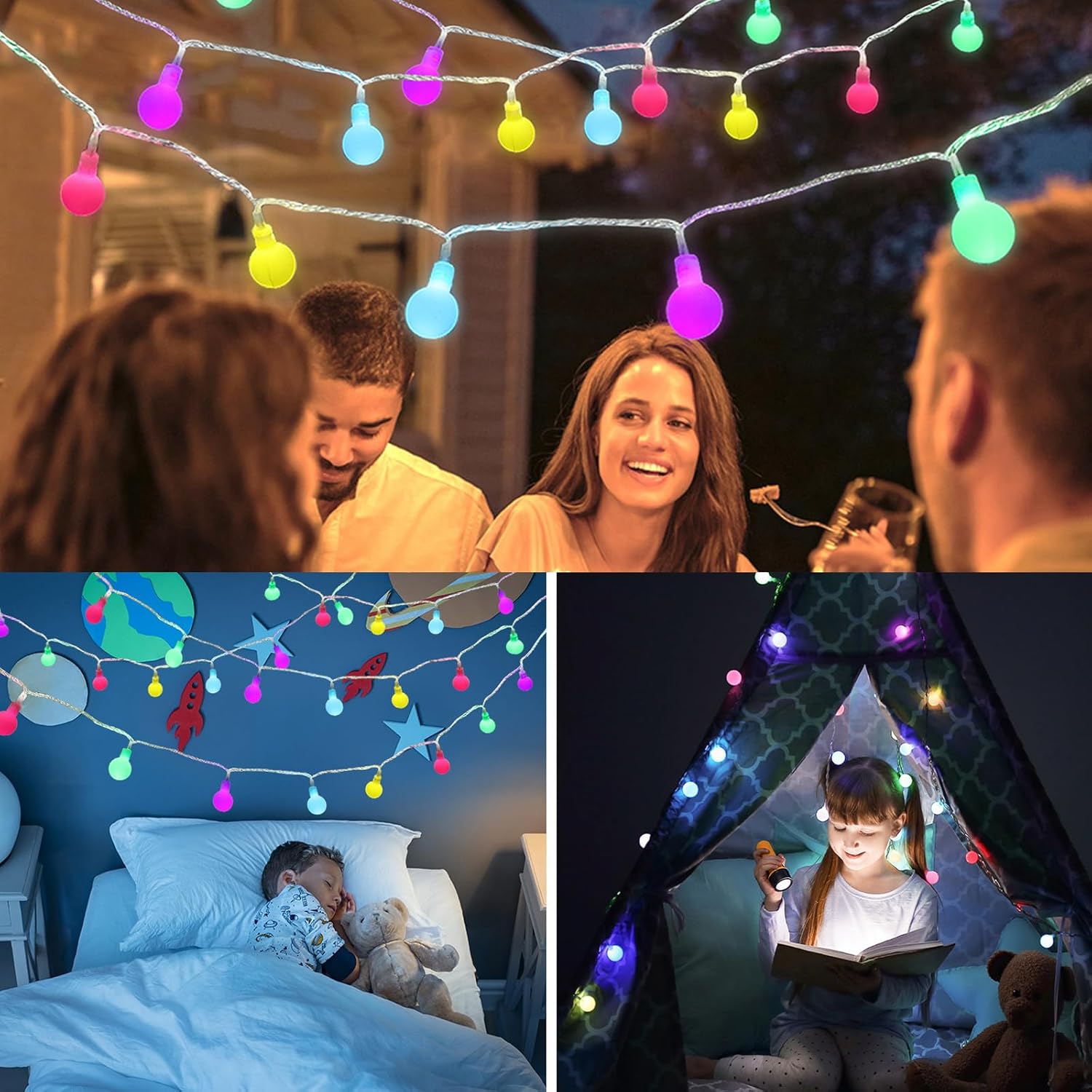 Easter String Lights, 100 LED Easter Pastel Lights 8 Lighting Modes