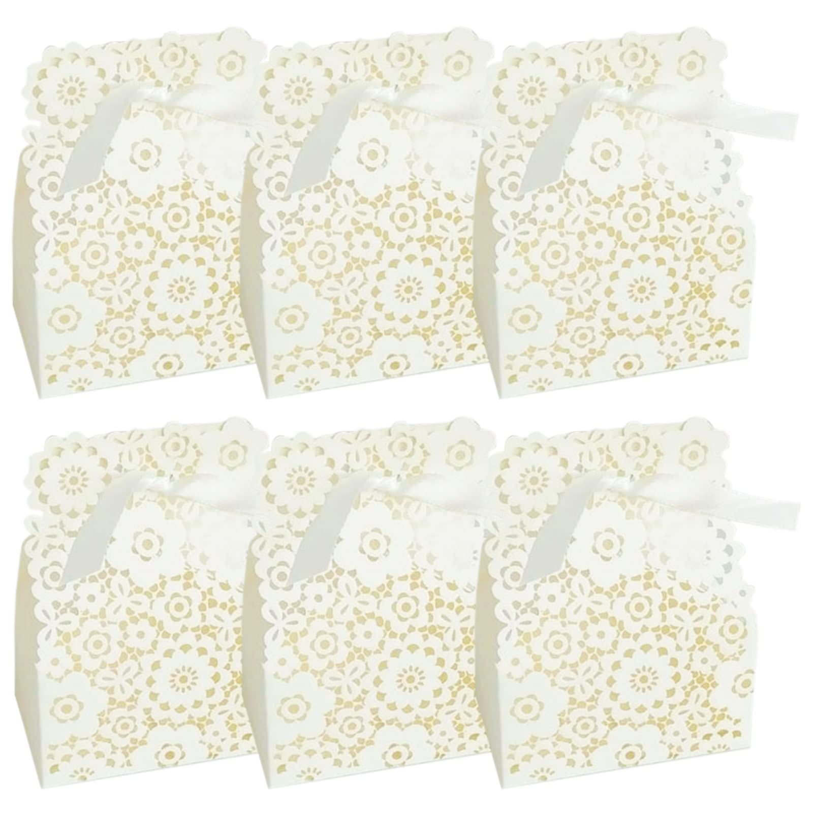 Allbusky 30PCS Hollow DIY Wedding Favour Boxes, Creative Paper Treat Boxes, Flower Pattern Party Packs