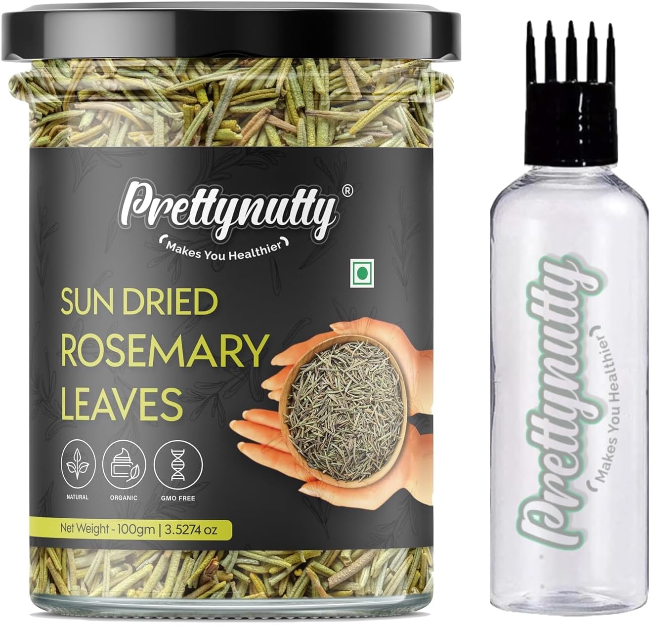 PrettyNutty 100% Natural Rosemary Dried Leaves (100g) – Premium Culinary Herb For Cooking, Tea, Hair Growth & Antioxidant Benefits
