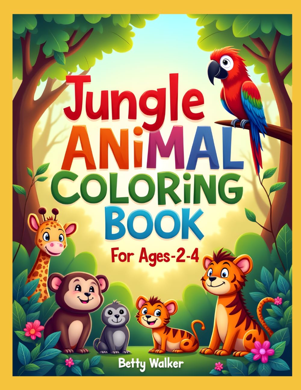Jungle Animal Coloring Book (Pippin the Curious Parrot)