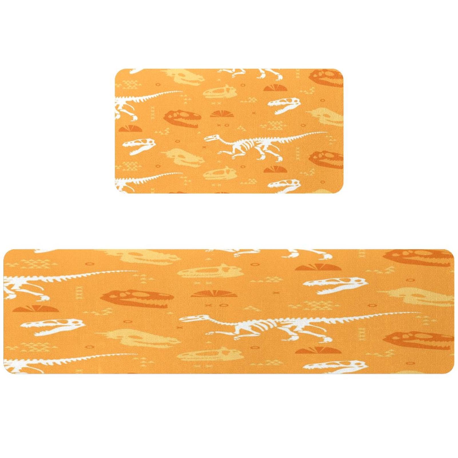 Alfombrillas de cocina de esqueleto de dinosaurio lavables y duraderas