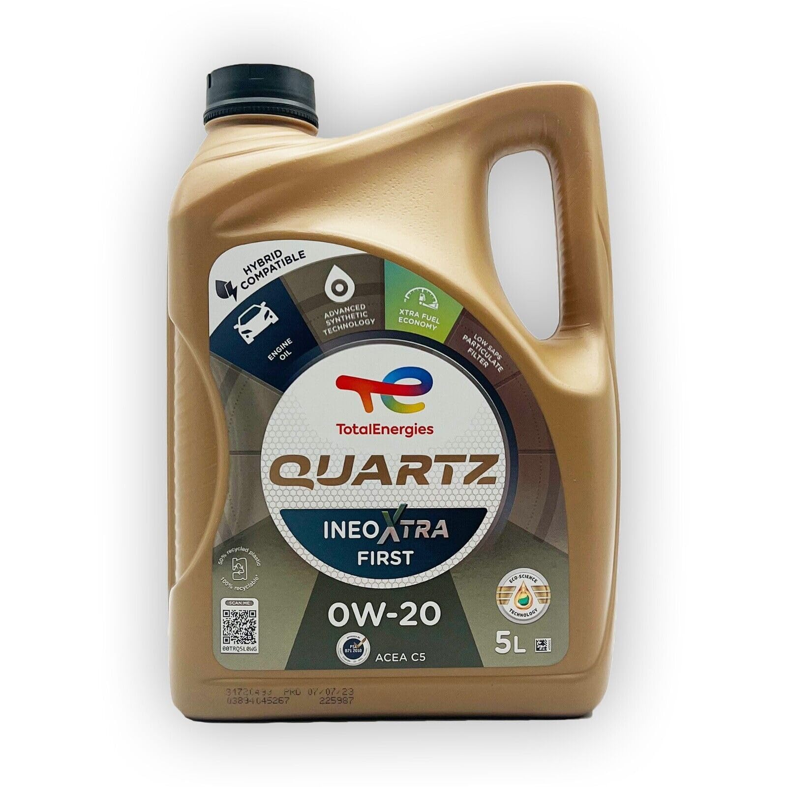 5 L Total Quartz Ineo Xtra First 0W-20 | Kompatibel mit | PSA B71 2010 | Opel/Vauxhall OV 040 1547 - A20 | 5 Liter | Motoröl | Motorenöl | mit Trichter | weitere Empfehlungen siehe Artikelbeschreibung