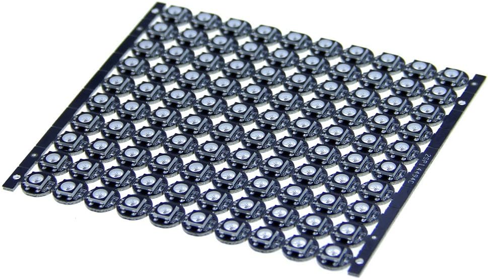 ALITOVE 100pcs WS2812B Addressable 5050 Smart RGB LED Pixel Light on Black Heat Sink PCB Board 5V DC Compatible with Raspberry Pi for DIY Lighting Project