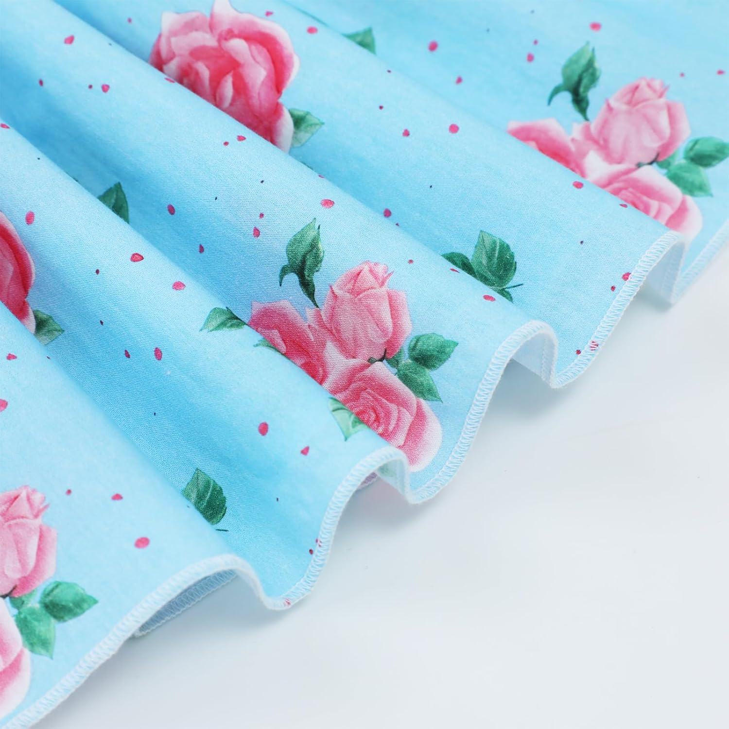 HILEELANG Fancy Girl Dress Spring Summer Pink Rose Floral Flutter Sleeves Backless Tie Back Knot Beach Sundress - Image 8