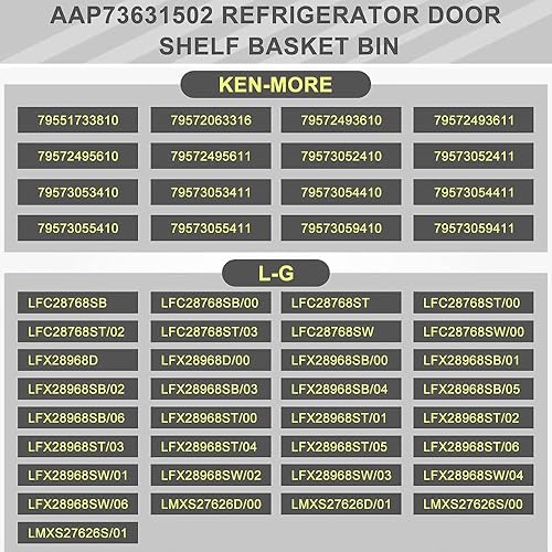 Miniatura 6 de AAP73631502 - Cesta de repuesto para estante de puerta de refrigerador, compatible con LGKenmoreSears, lado derecho, AP5673810, 2652330,