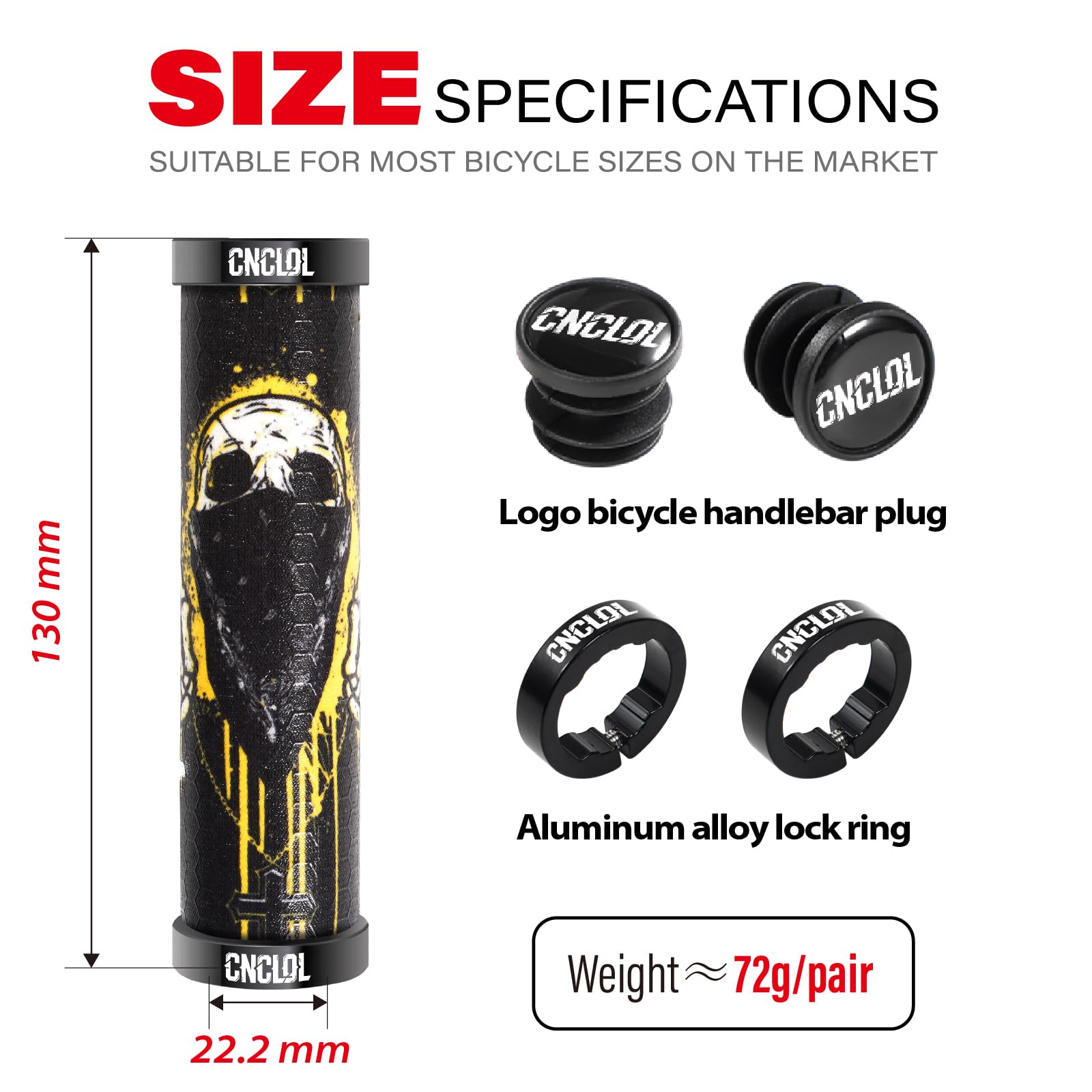 Chooee Manopole in silicone per mountain bike, impugnature per mountain bike, doppia serratura sul manubrio della bicicletta