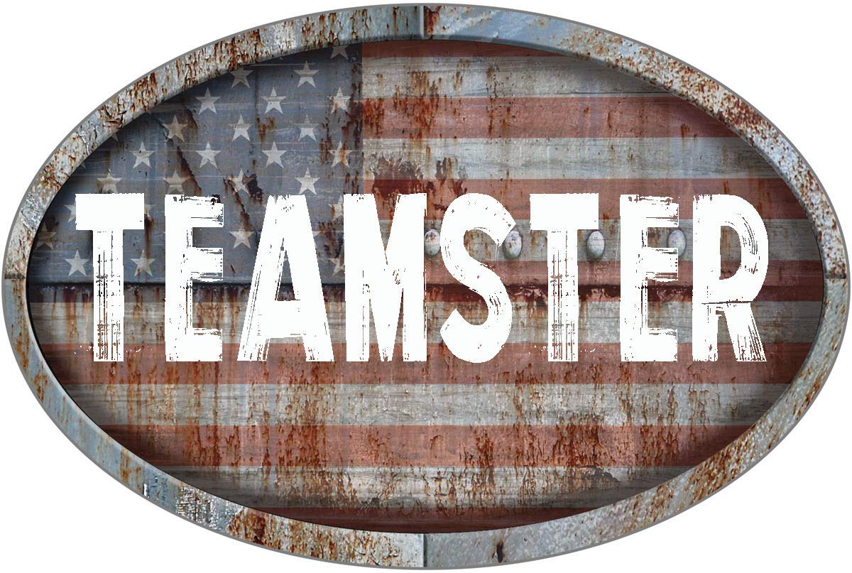 Teamster Patriotic American Flag Rusty Rustic Metal 6