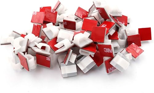 Miniatura 5 de Mini clips de cable adhesivo 3M, cable multiusos y organizador de cables para la gestión de cables de 12 x 12 pulgadas, paquete de 100 unidades con