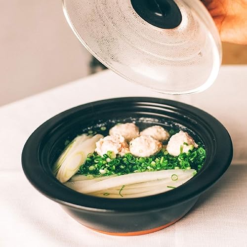 Miniatura 4 de HARIO GDN-165-B Earthenware Pot with Glass Lid, No. 6, 23.7 fl oz (700 ml), Black