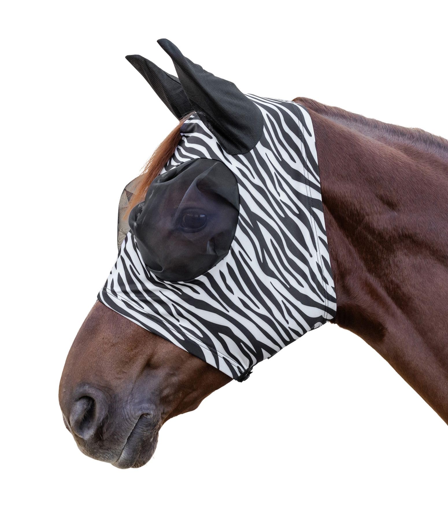 WALDHAUSEN Fliegenmaske Puck Zebra, schwarz/weiß, XWB