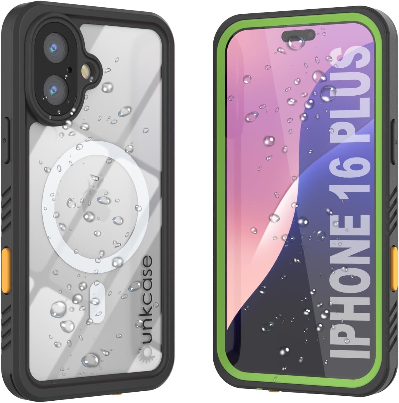 Punkcase for iPhone 16 Plus Waterproof Case [Extreme Mag Series] [Slim Fit] [IP68 Certified] [Shockresistant] Armor Cover W/Built in Screen Protector for iPhone 16+ Plus (6.7") (2024) (Green)