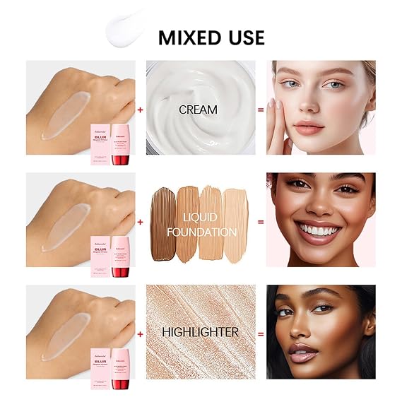 Blurring Face Primer,Hydrating Pore Primer Before Makeup,Skin-Smoothing Matte Makeup Base,Long-Lasting Foundation Primer,Lightweight,Non-Greasy,Minimizes Pores & Fine Lines