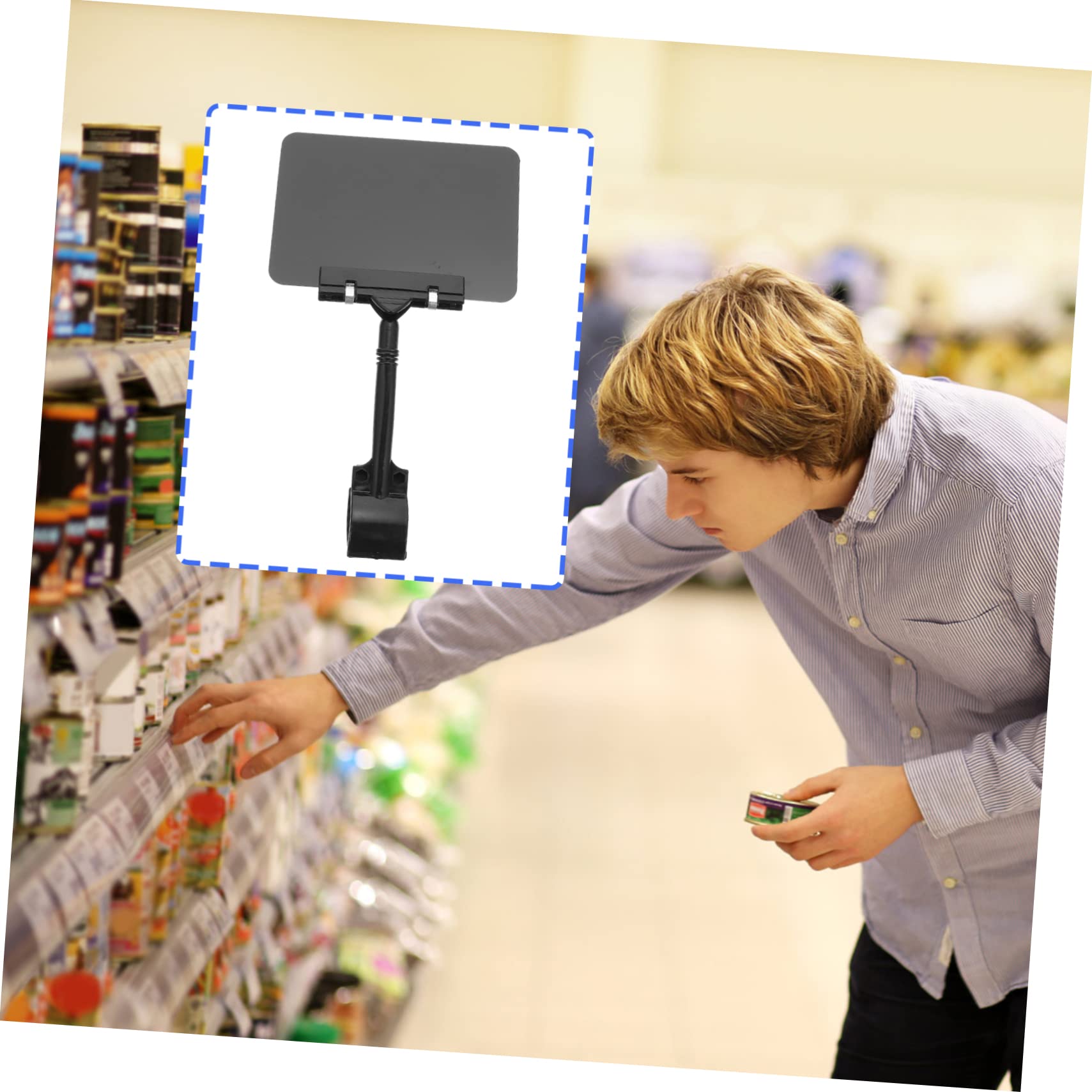 HAPINARY 6pcs Rewritable Tags Supermarket Boards Erasable Retail Display Stands