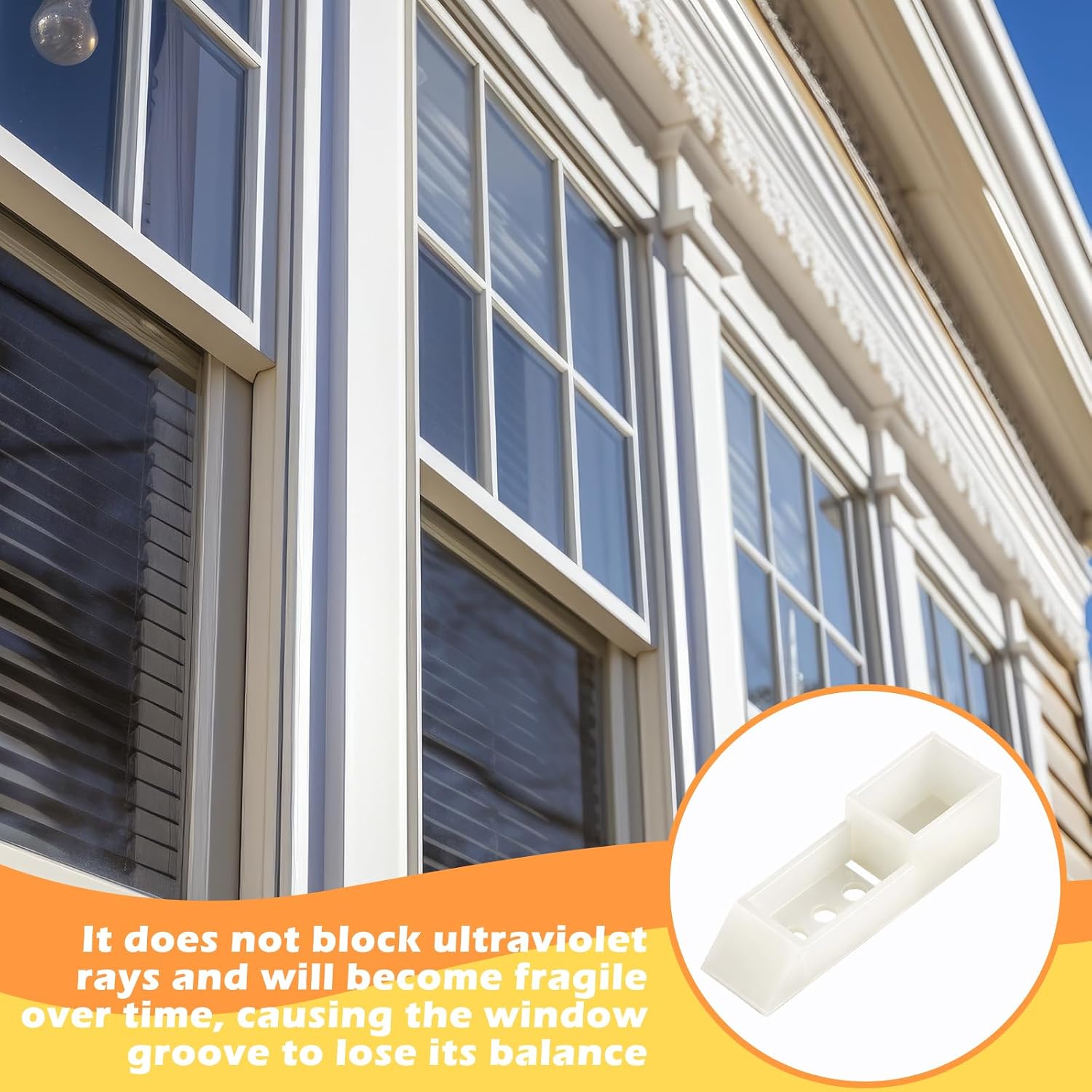 10 Pcs White Plastic Window Channel Balance Sash Cams 2-3/16 in Window Channel Balance Sash Cams for Suspended Windows with Trough Balancers