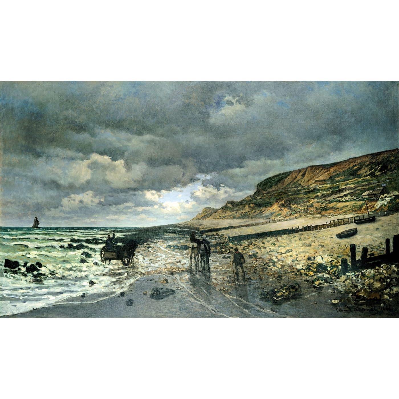 Monet La Pointe del Heve toile giclée haute définition 101x127 cm