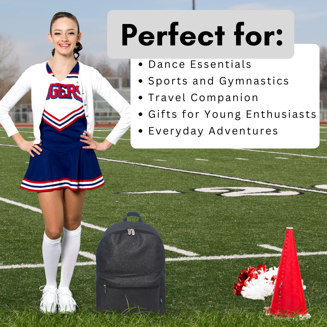NGIL Glitzer-Rucksack für Tanzrucksack, Teamsport, Cheer Bag, Glitter-Schwarz, Large, Tagesrucksäcke