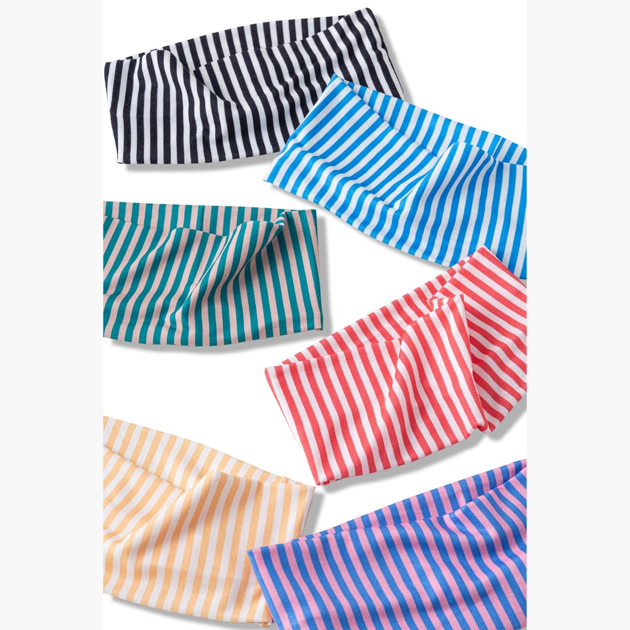 Fszsaa 4PACK Stretchy Striped Headband For Women Elastic Wide Hairbands For Yoga Hair Wraps Bohemian Hair Accessories