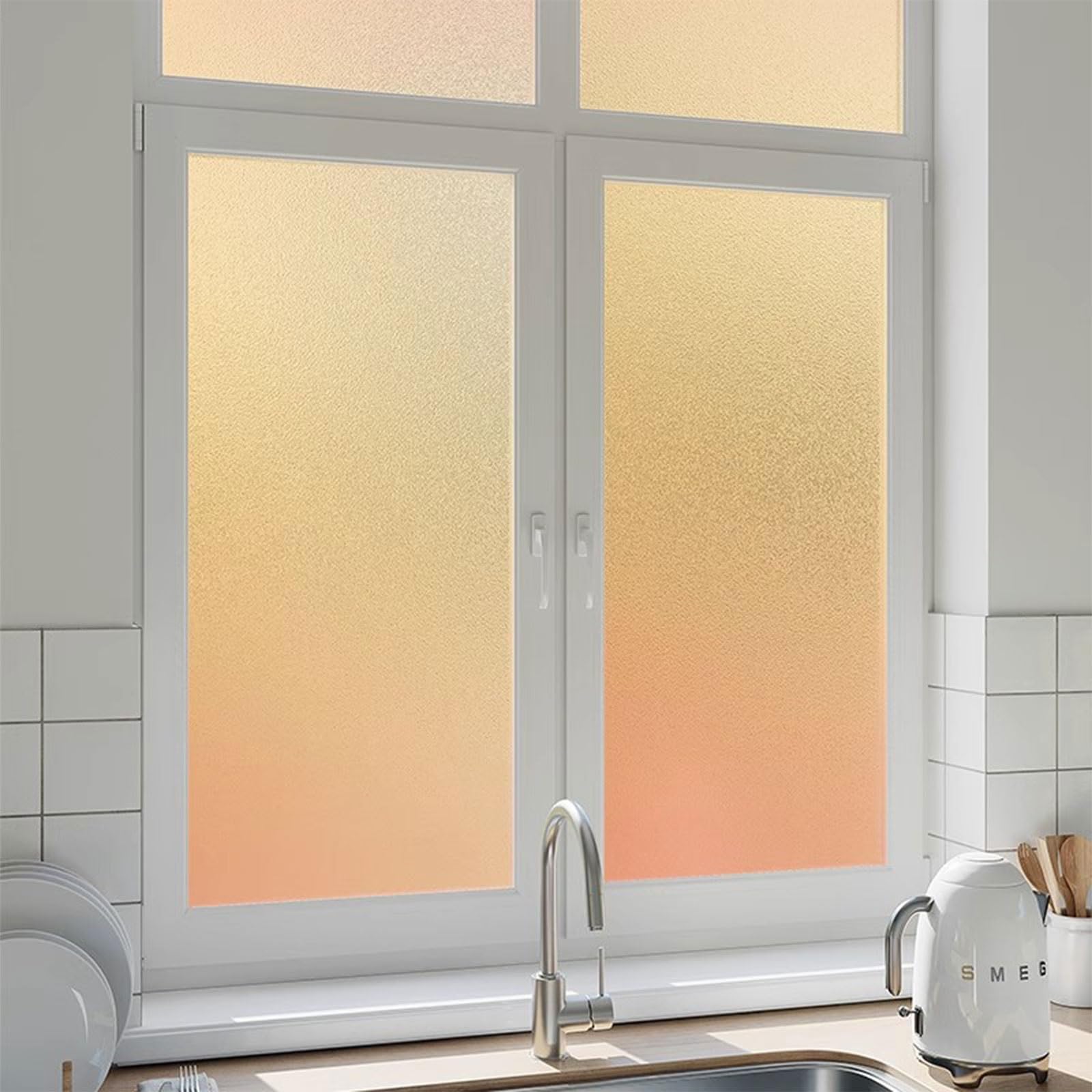 Film de protection pour fenêtre anti vis-à-vis verre givré multicolore 3D