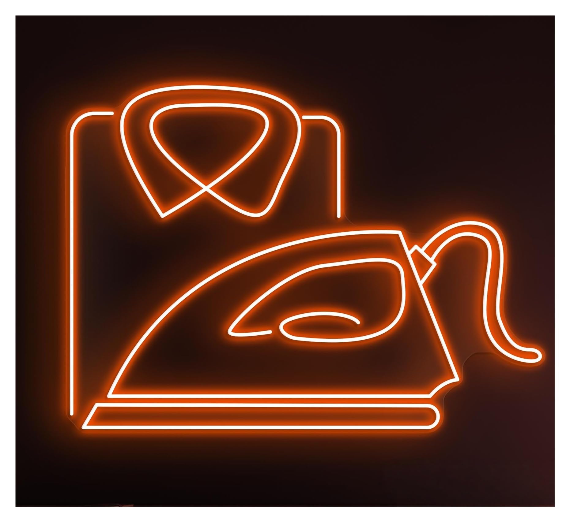 Hängende Kunst Leuchtreklamen LED-Neonreklame „Bügeleisen & Hemd“ Für Wäscherei, Wanddekoration Für Bekleidungsgeschäfte, Schaufensterbeleuchtung, Eingangsbereich 55cm(Style D)