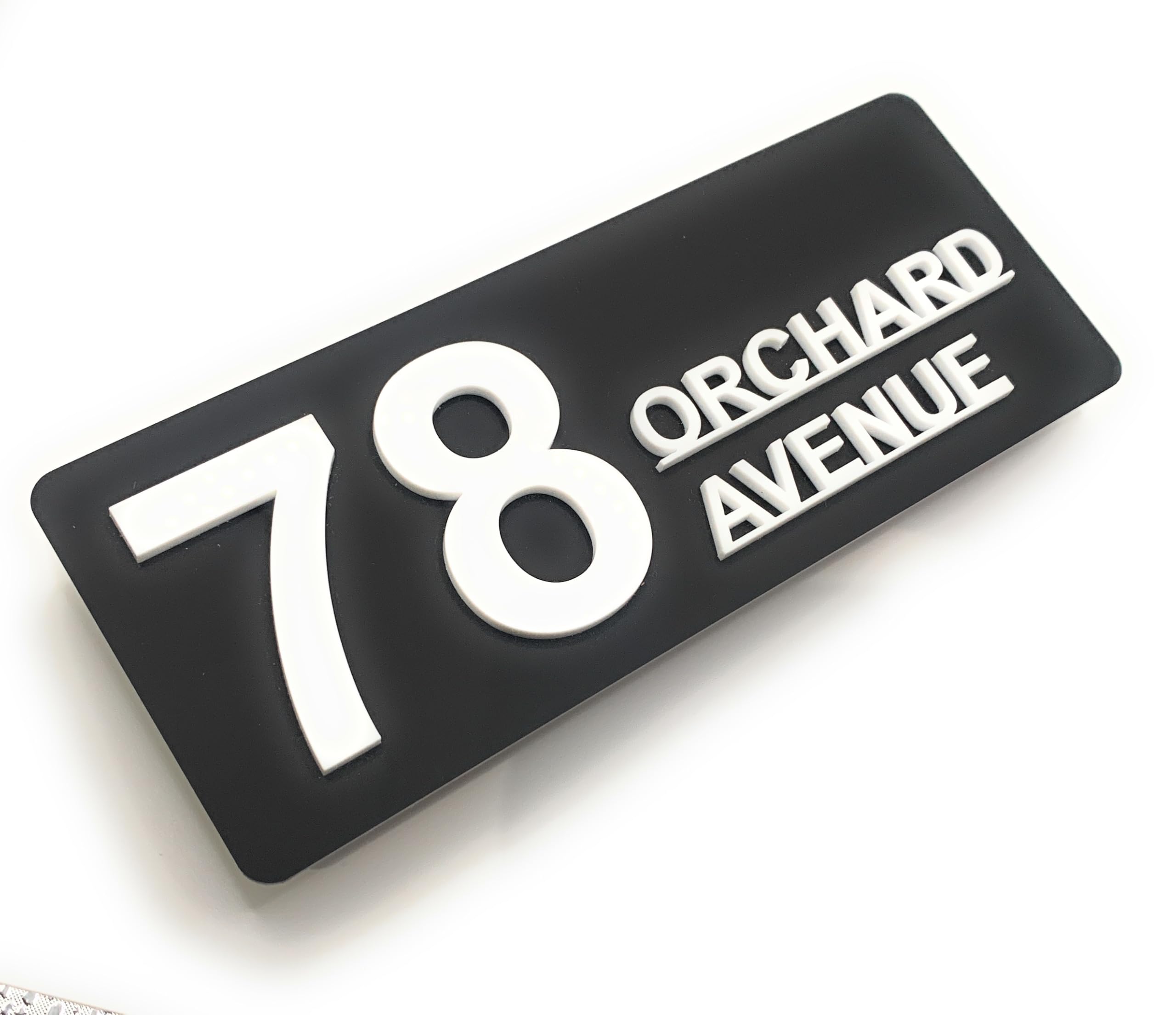 Personalized 3D Door Number Sign Plaque – Custom Door Number & Street Name with Easy Stick-On Application