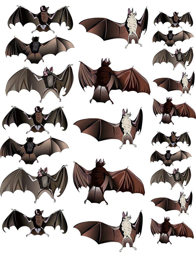 Halloween Bats - 89293 - Ceramic Decal - Enamel Decal - Glass Decal - Waterslide Decal - 3 Different Size Sheet (Images) to Choose from. Choose Either Ceramic (Enamel) or Glass Fusing Decals