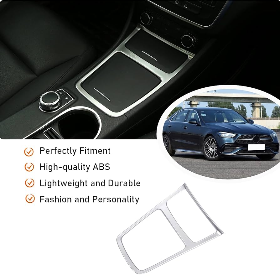 2Pcs Carbon Fiber ABS Center Storage Box Panel Trim Ashtray Cover For