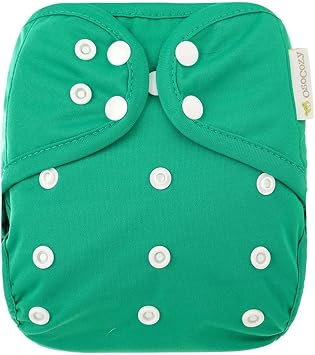OsoCozy Economy Prefold Cloth Diaper Package - 3 Dozen Regular 4x6x4 Unbleached 100% Cotton Prefold Diapers (7-15 lbs) & 4 One-Size Diaper Covers (2 Blueberry and 2 Green)