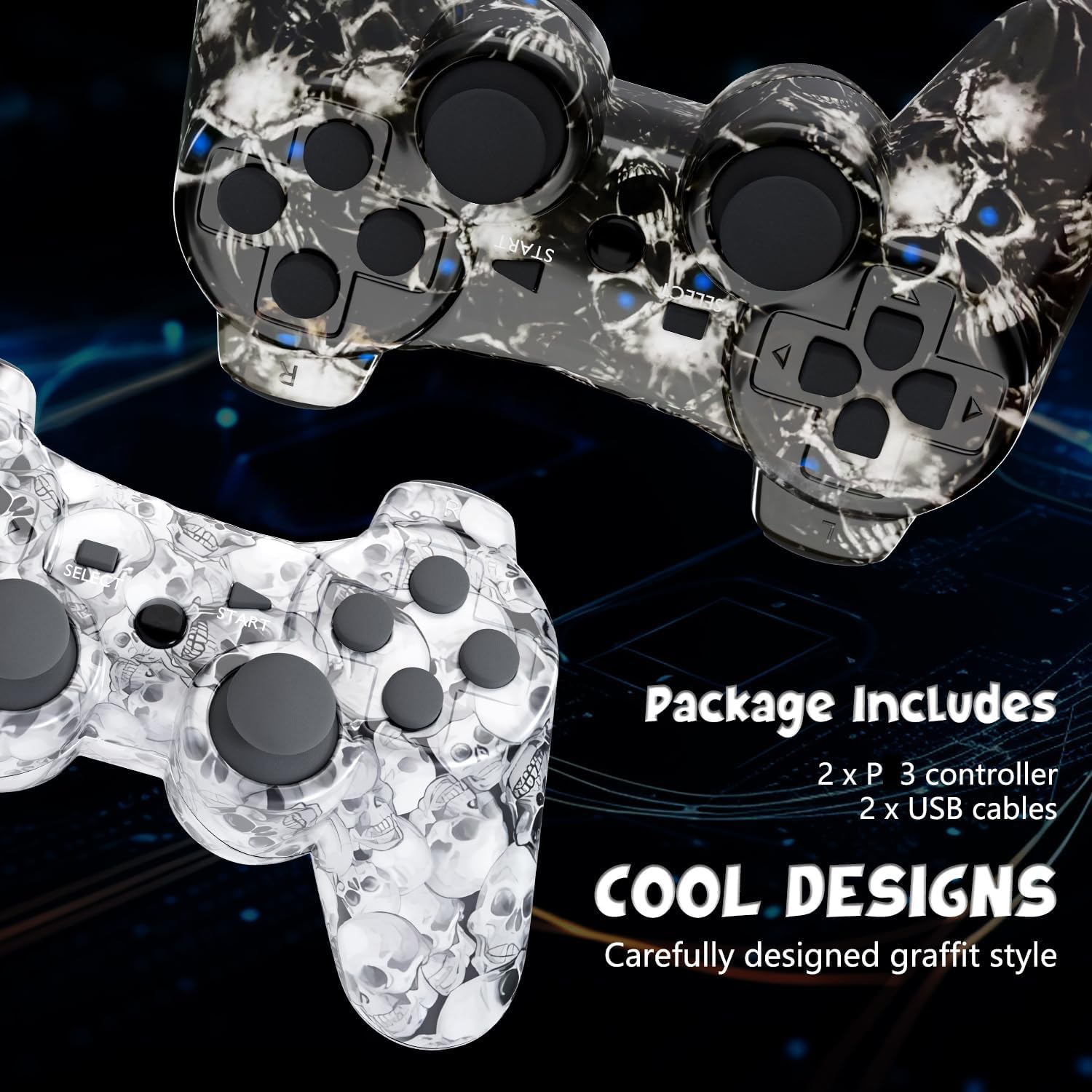 Amazon.com: Controller for PS-3 Wireless, Gaming Remote Joystick
