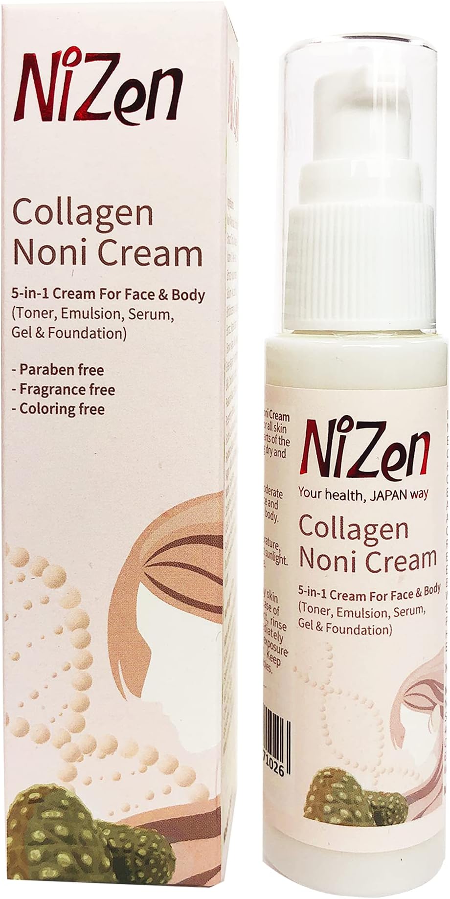 NiZen Collagen Noni Cream - 50Gr - Made in Japan - Paraben Free