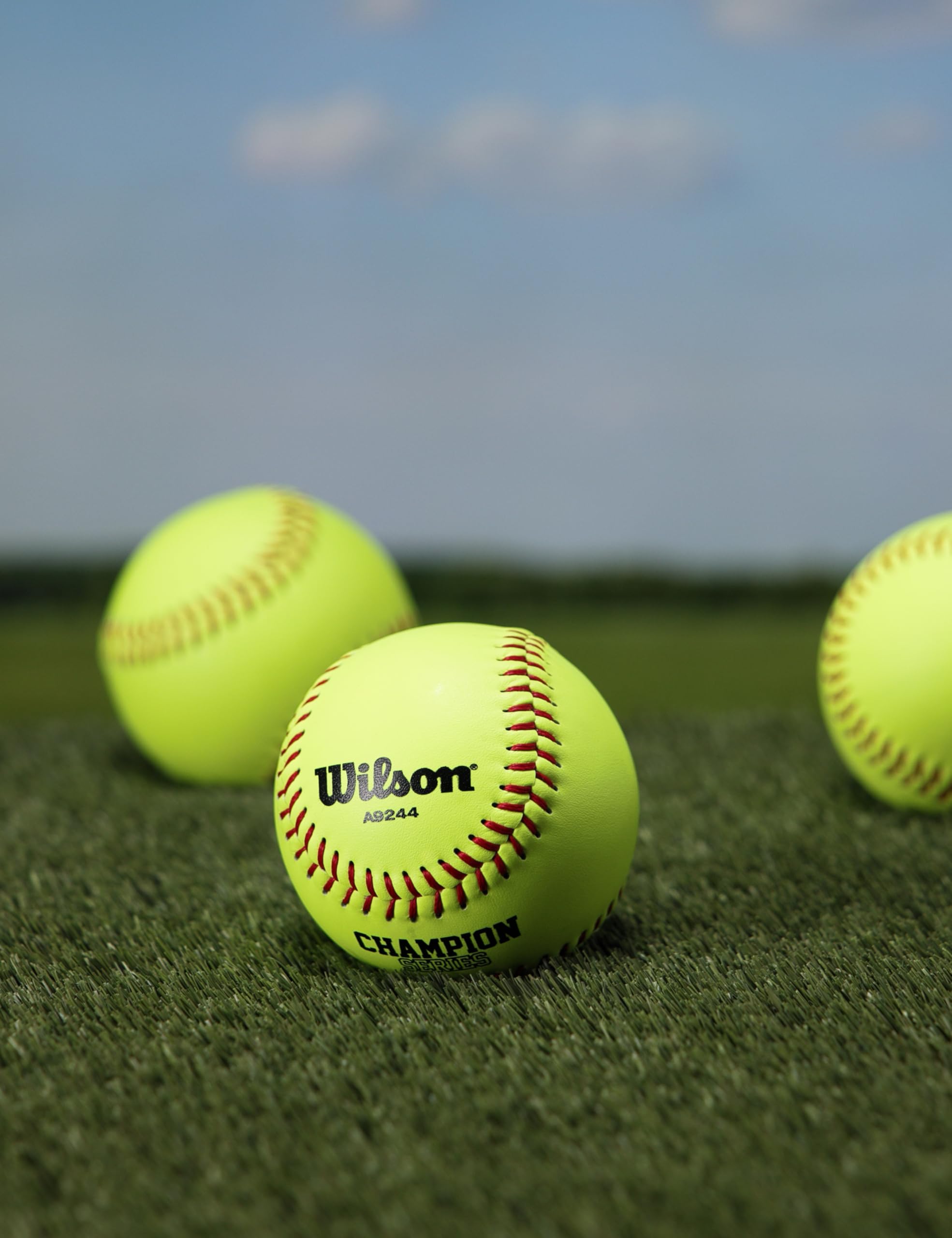 Wilson A9244 Leder-Softball (1 Dutzend), 27,9 cm, optisches Gelb