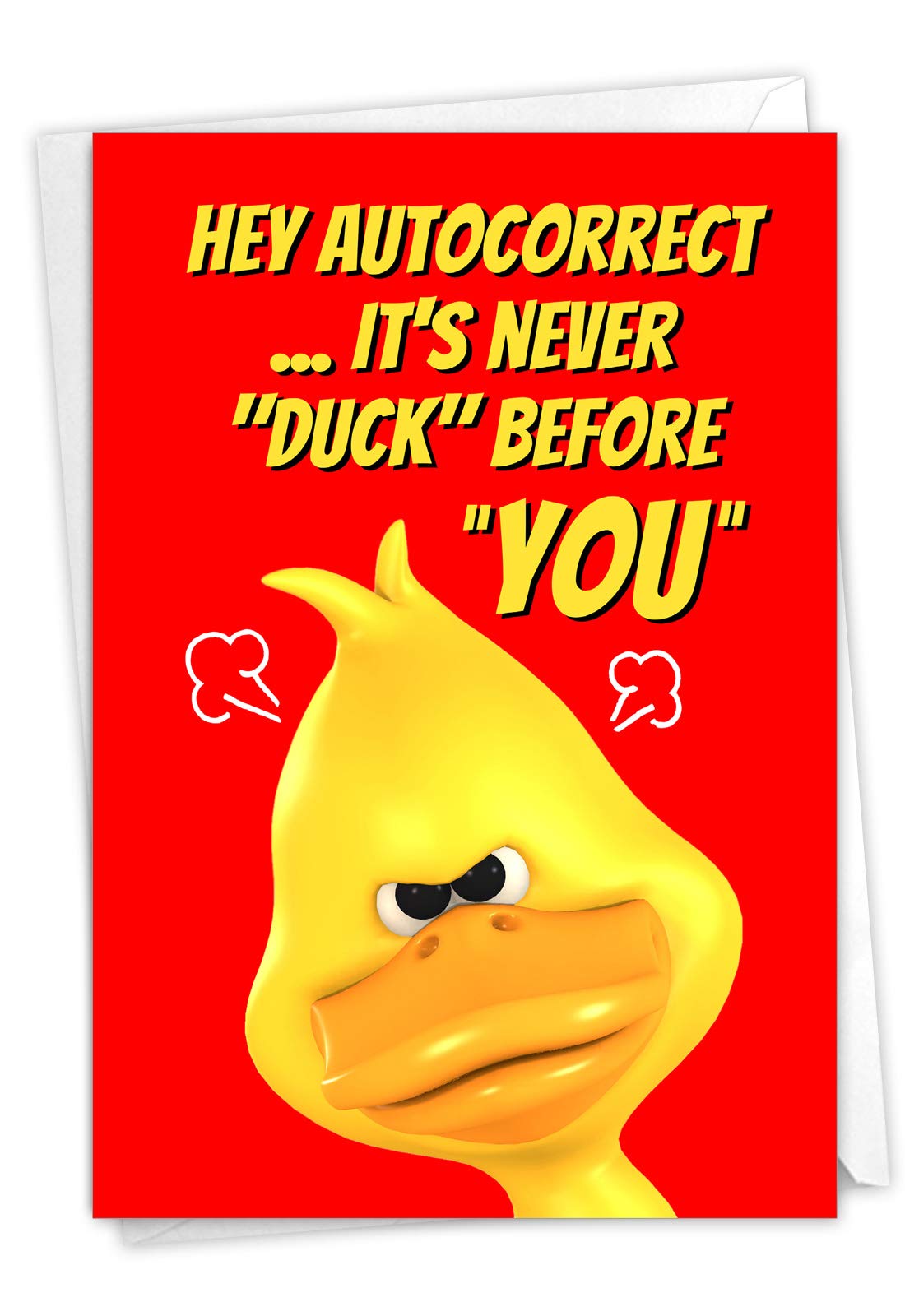 NobleWorks - 1 Funny Birthday Greeting Card with Envelope - Grown-Up Pun Humor, Happy Birthday Card - Never Duck C3541BDG