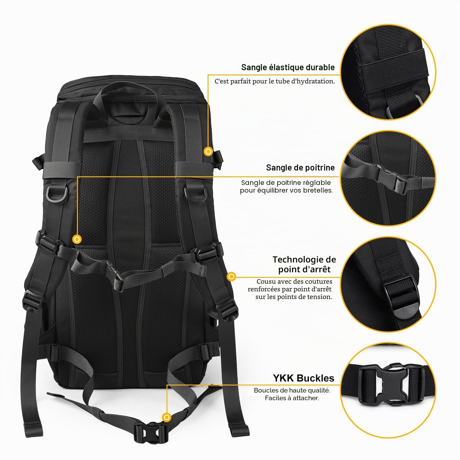 Mardingtop 28L Sac à dos de Randonnée en Plein air Sac à dos Style Tactique Militaire Multifonctionnelle Adulte Sac à dos de Voyage Système MOLLEY Rucksack