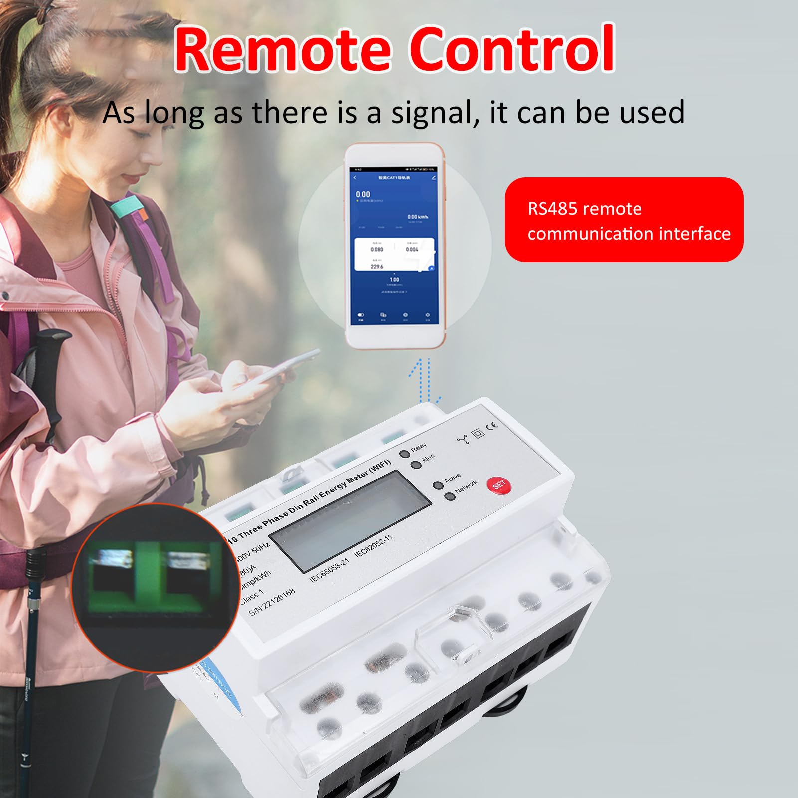 TY WiFi 7P 3-Phasen-Relaismodul Elektromagnetisches Relais mit Energiemessung Fernbedienung Timer-Funktion für gewerbliche, industrielle und private Anwendungen