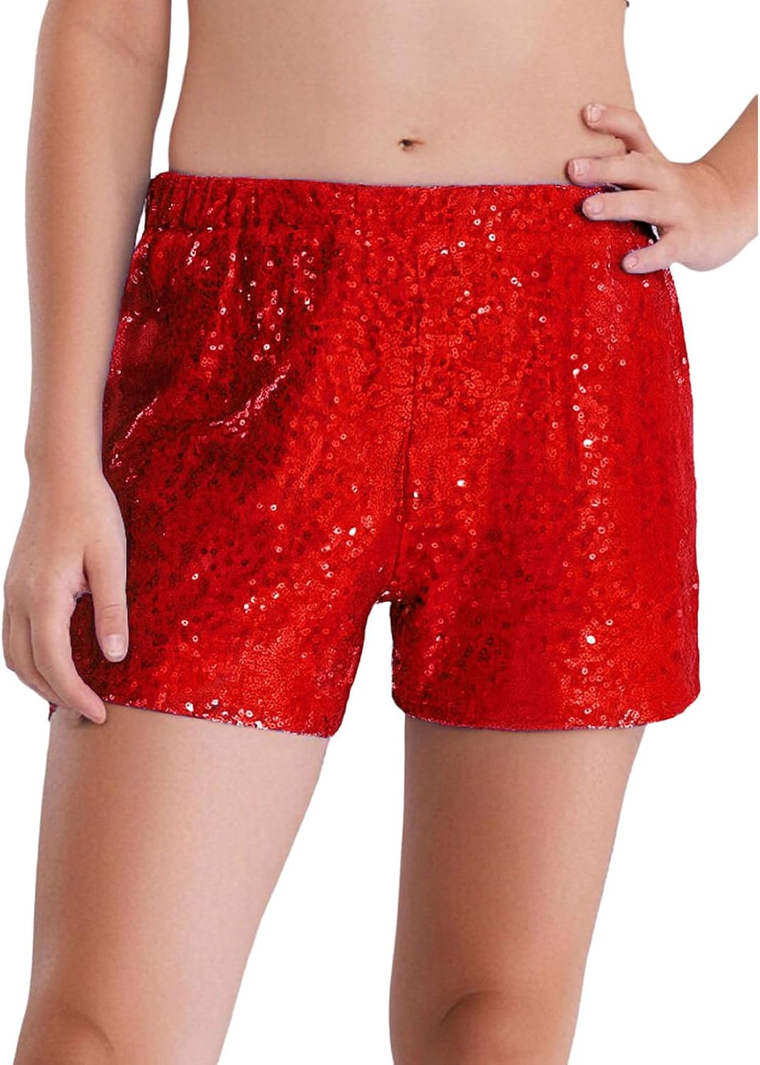 Kids Girls Sequins Ballet Dance Shorts Sparkling Booty Shorts Hip Hop Jazz Disco Party Performance Hot Pants
