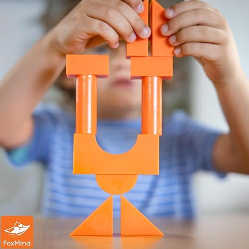 Miniatura 5 de Foxmind Juegos: Equilibrio Juego de lógica espacial y destreza, construye estructuras que desafían la gravedad, 60 rompecabezas inteligentes para