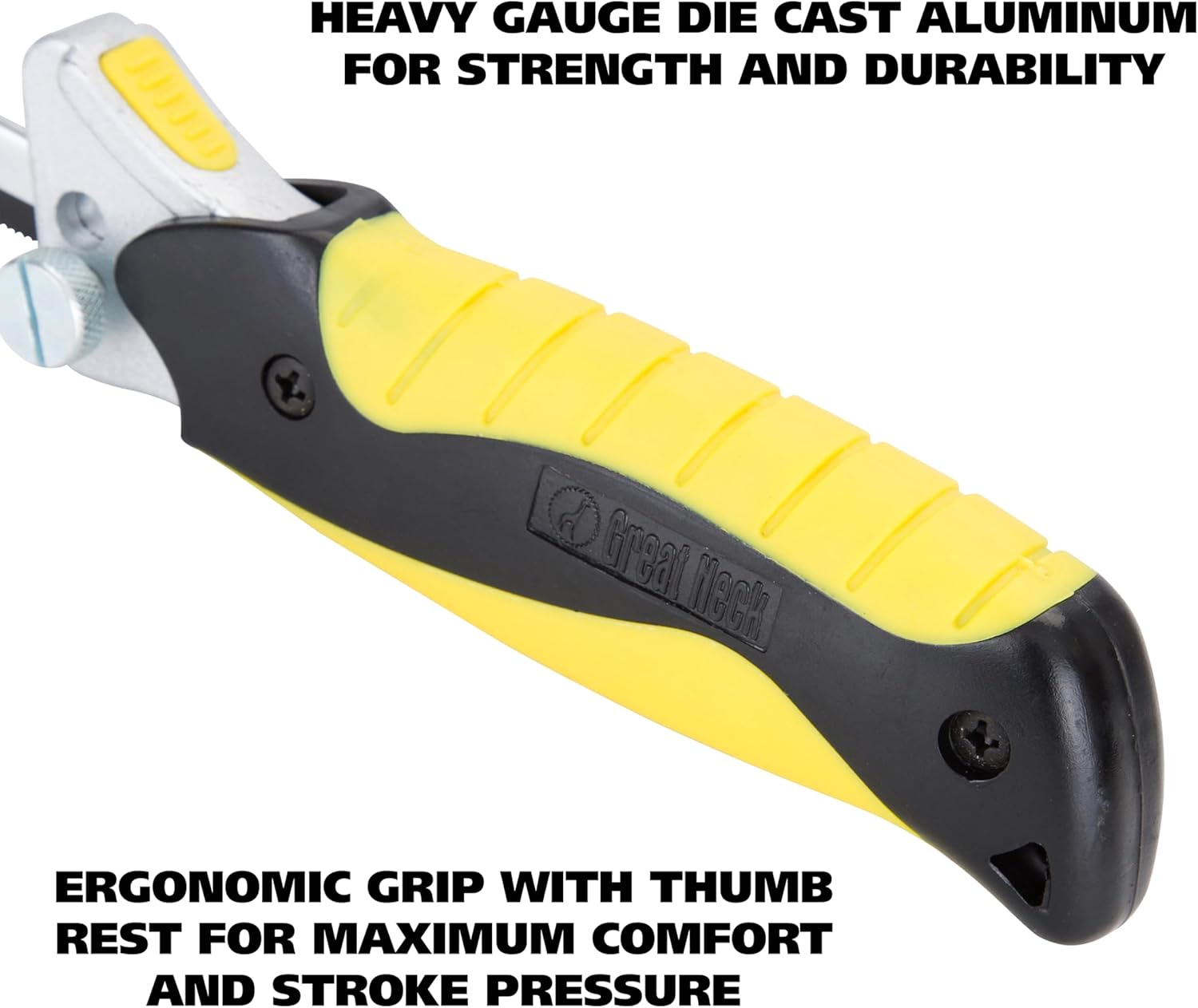 GreatNeck 80070 True Close Quarter Hacksaw, Cut Through Wood, PVC, Foam, Brass, and More, 10 inch Carbon Steel Blade and Strong Aluminum Hacksaw Frame Included, Designed for Power and Comfort