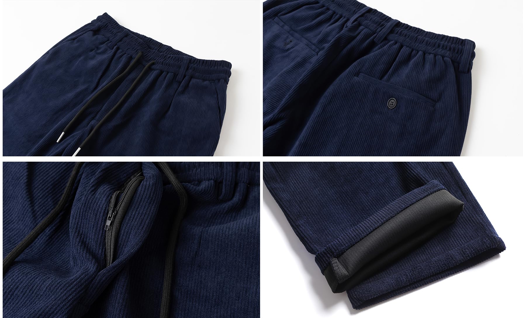 Pantalones de Deporte Hombre Pantalón de Pana de Negocios Casuales Pantalones de Oficina Pantalones de Chándal Cintura Elástica con Bolsillos