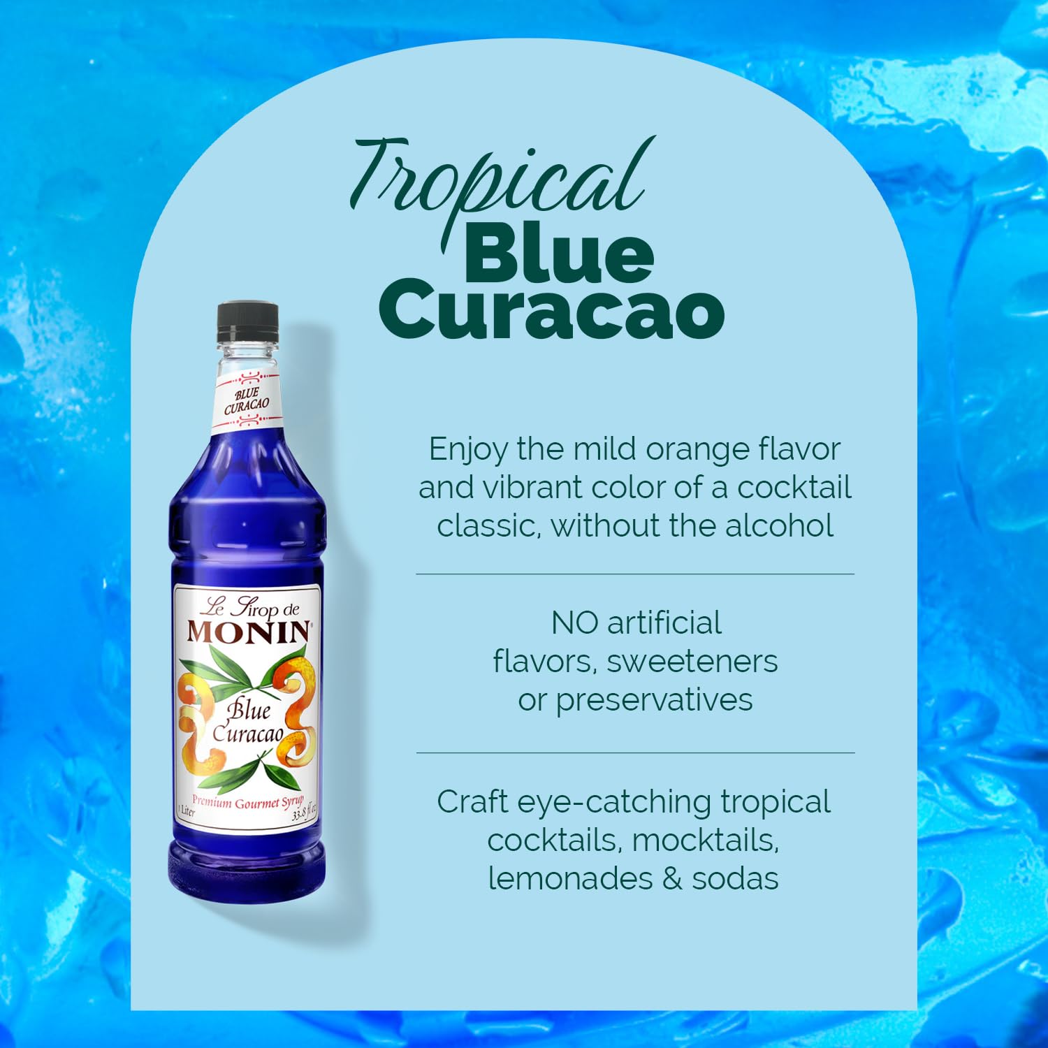 Amazon.com: Monin - Premium Blue Curacao Syrup | Iconic Blue Hue