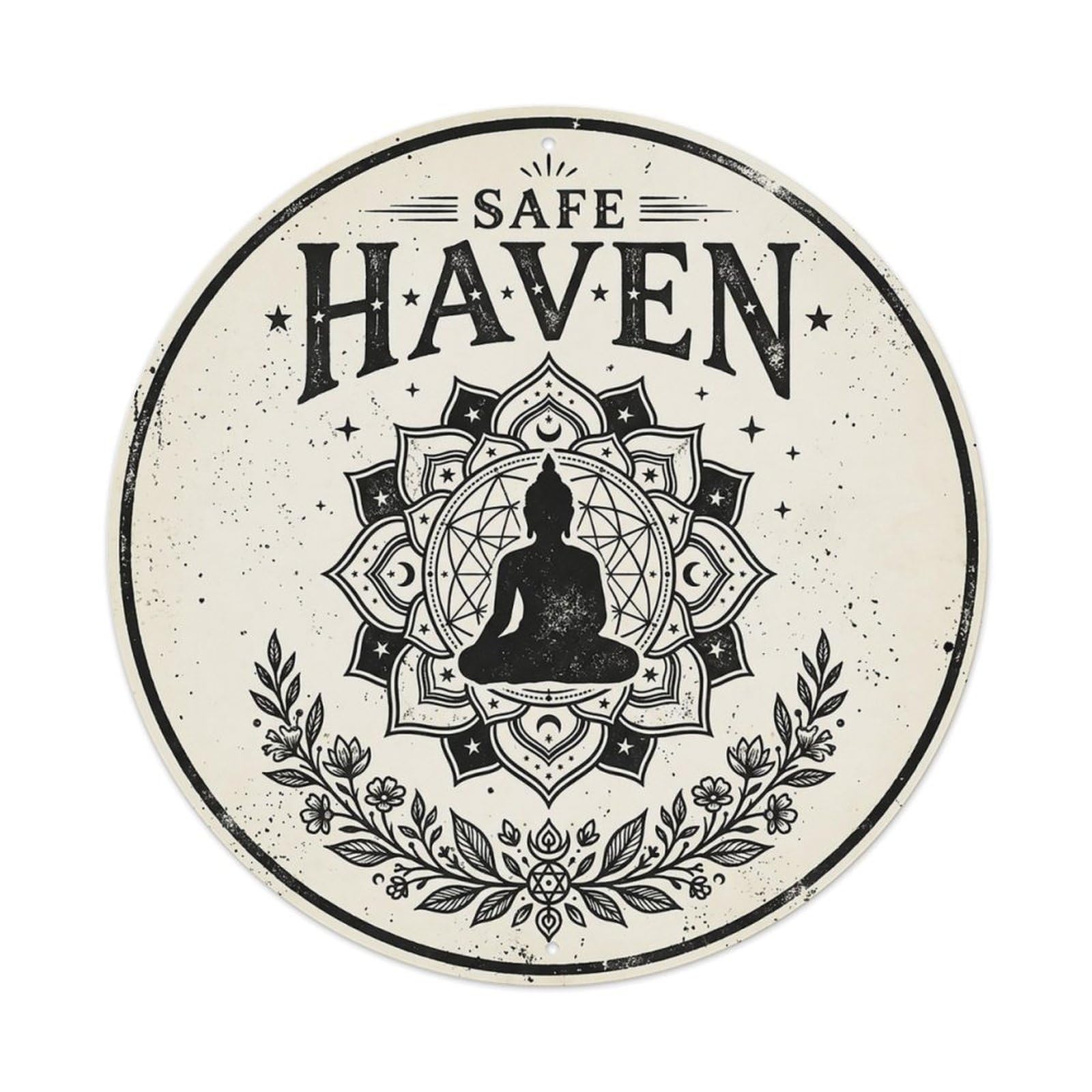 Zen Flower Meditation Den Sanctuary Metal Tin Sign