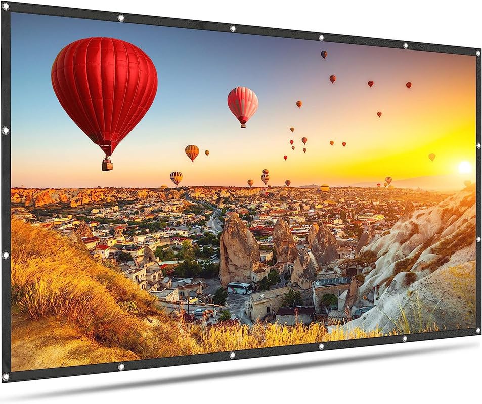MOIZ® 120 inch Projector Screen,4K 16:9 Portable Eyelet Premium Video Foldable Projection for HD Home Theater Cinema Anti-Crease Indoor Outdoor Office Classroom (266 cm (W) x 150 cm (H))-picture-29