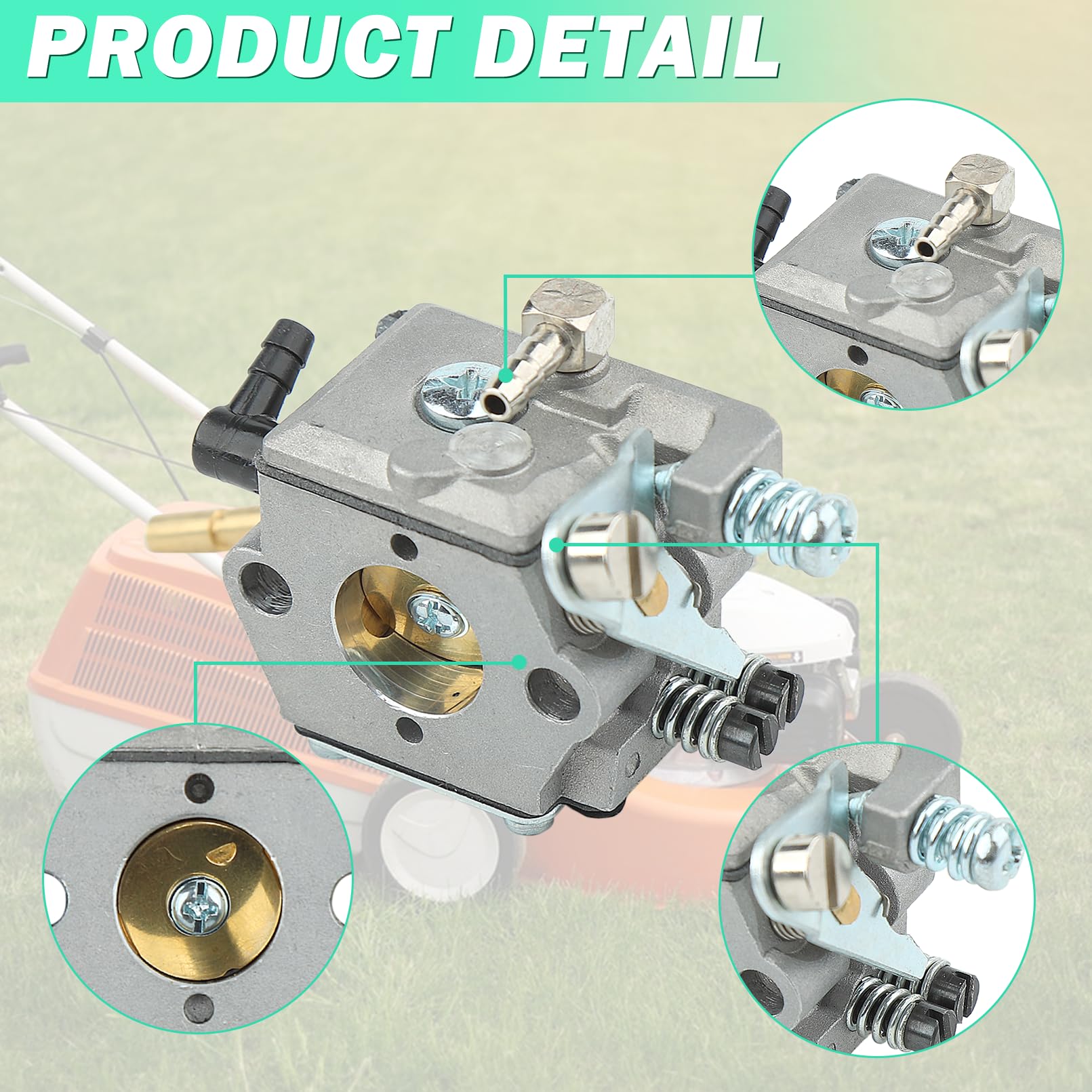 Adefol - Kit de carburador para Stihl FS160, FS200, FS202, FS280, FS350, FS120, FR220, BT120, BT121, SP200, cortapelos de césped, avce, pomo acelerador, repuesto 4134, 120, 0603