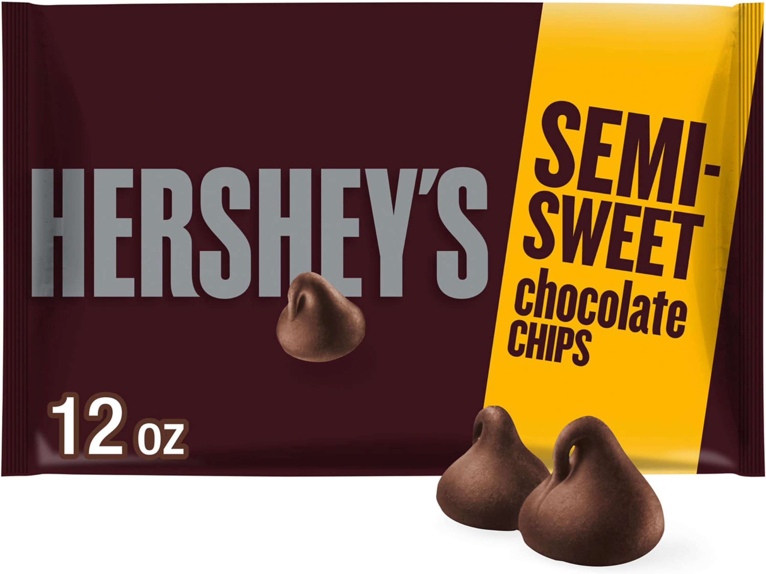 HERSHEY'S Semi-Sweet Chocolate Baking Chips Bag, 12 oz