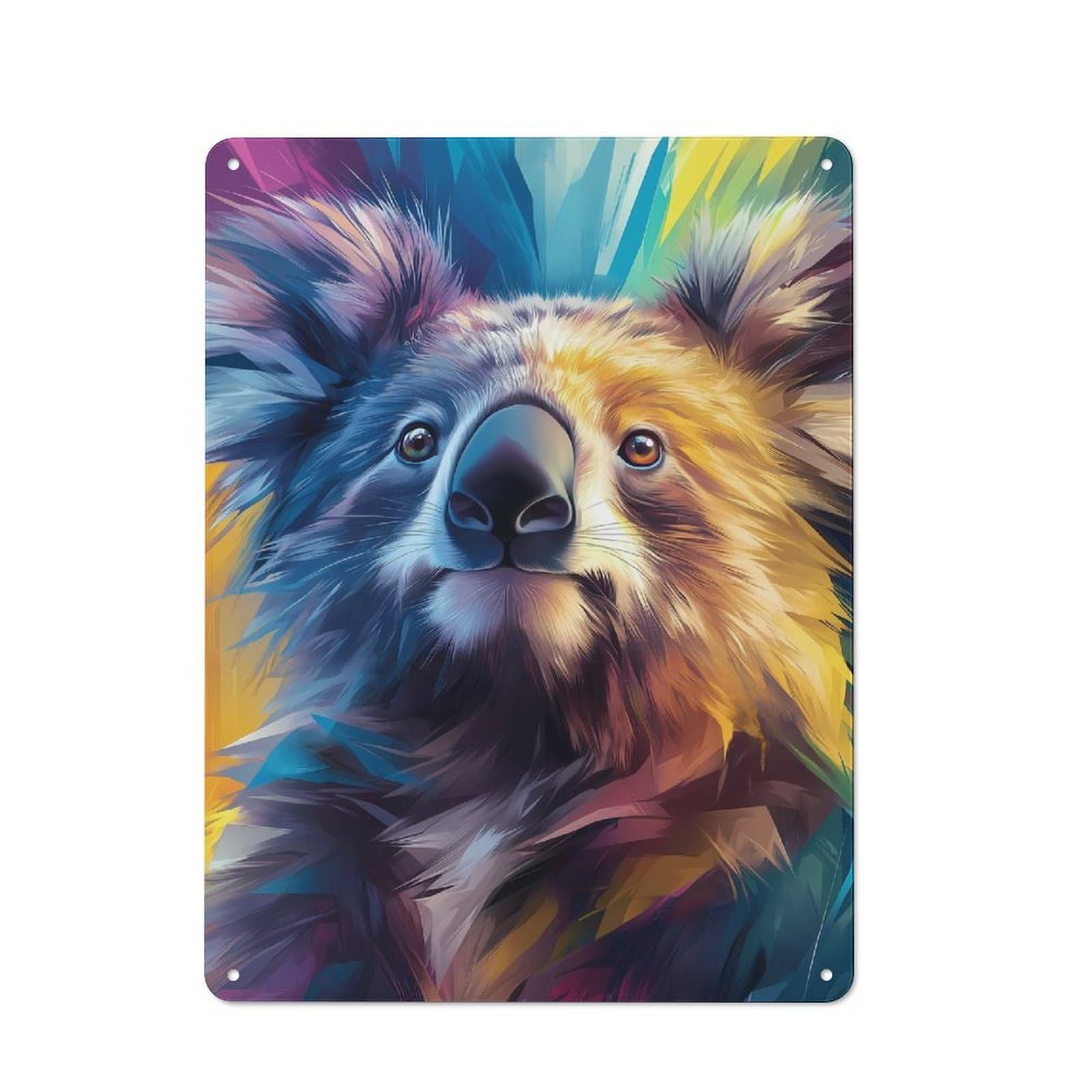 Vintage Retro Metal Sign 40x30cm Featuring Koala Portrait in Vivid Colors, Garage Wall Decor for Garage, Workshop, Shed Or Utility Room