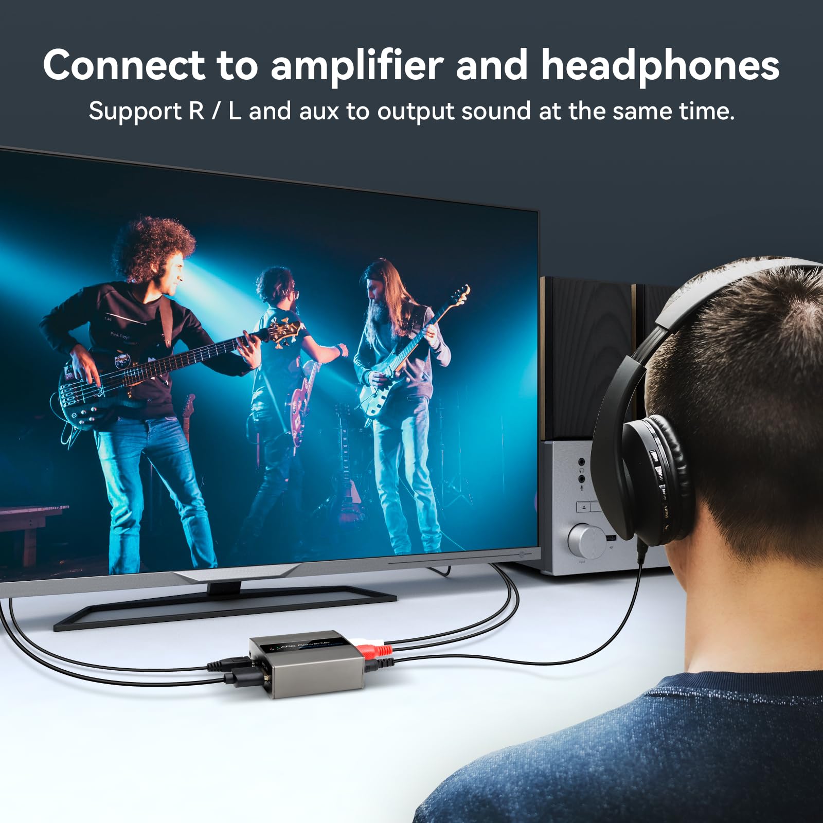Adaptador HDMI ARC 4K60Hz HDMI ARC extractor de audio con 3.5 mm y audio estéreo L R para barra de sonido HDTV amplificador de altavoz